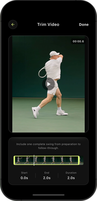 Recording a tennis shot